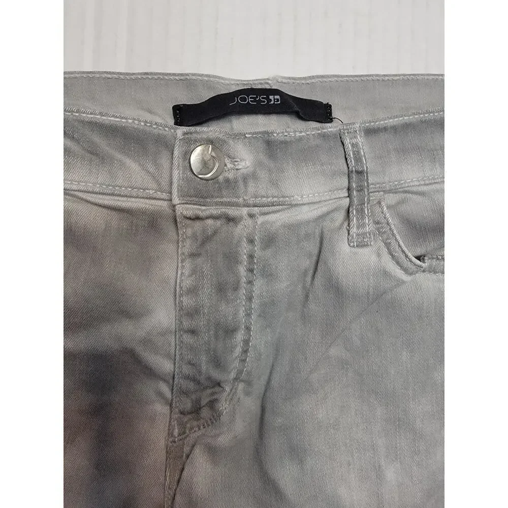 Joes Jeans Shorts Womens Sz 30 Silver Gray High Rise Denim